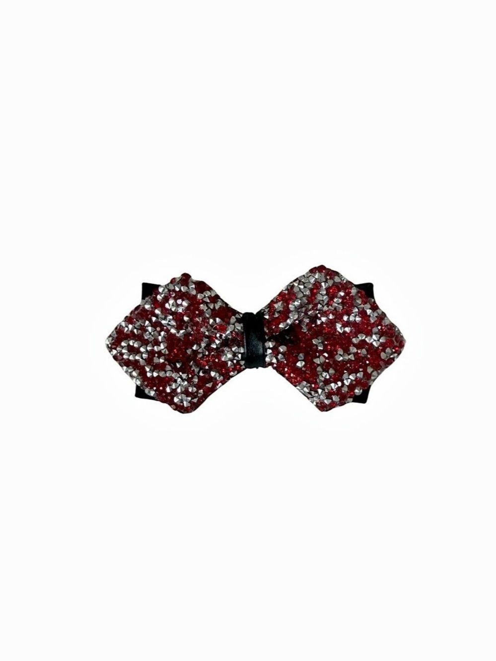 Sequin Bow Hair Clip in Red & Black Like New